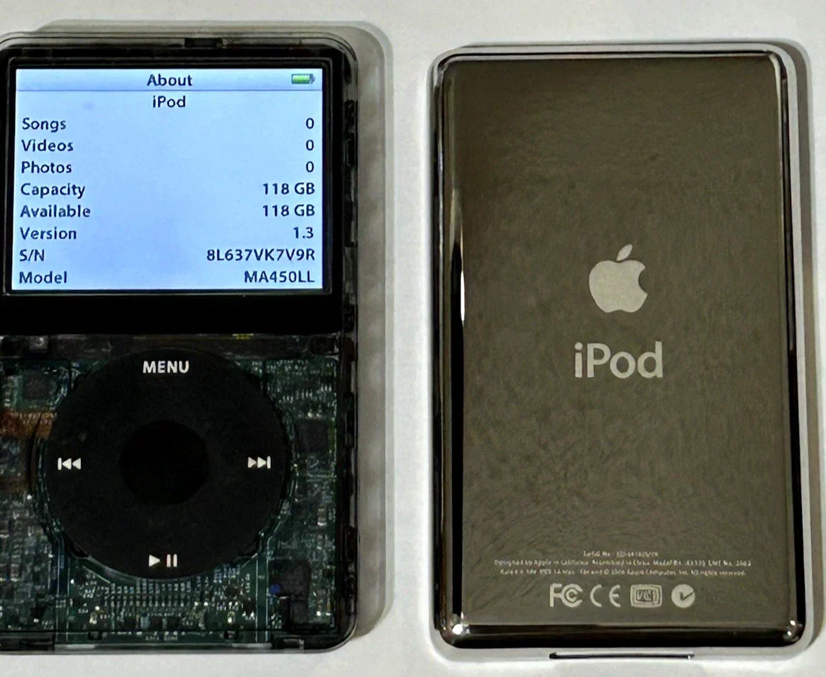 APPLE iPOD CLASSIC 5.5th Smoked 2TB SSD Wolfson DAC Atomic 3000 Mega Battery